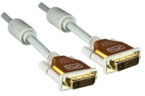 DINIC DVI-D 10m Kabel Stecker / Stecker, vergoldete Kontakte, mehrfach geschirmt, grau